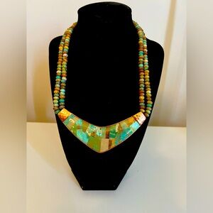 Jay King Hammered Copper & Turquoise Necklace